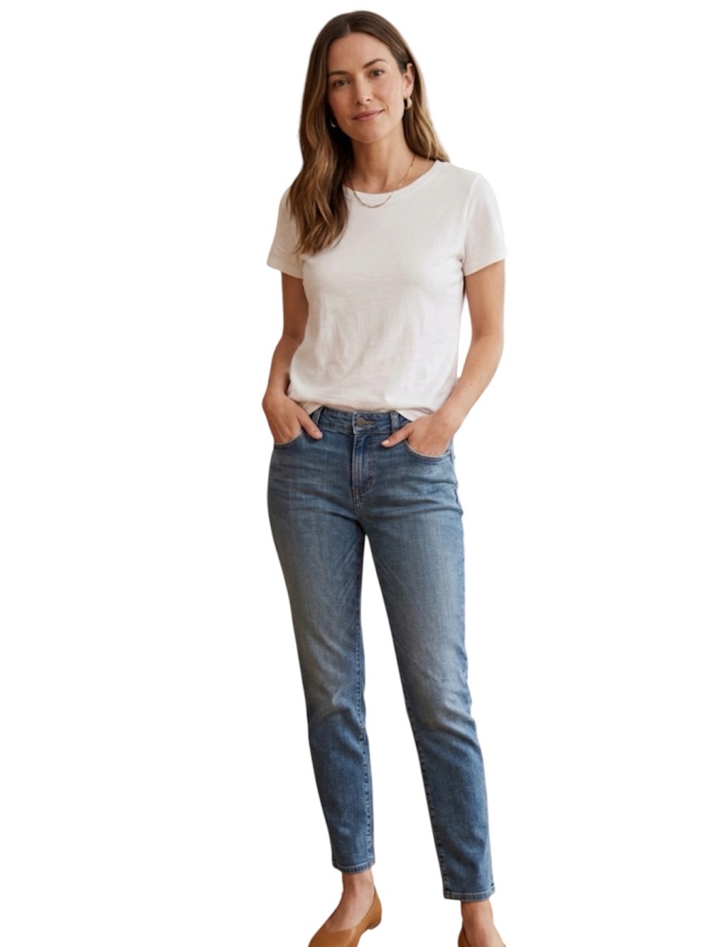 EILEEN FISHER Organic Cotton Straight Ankle Blue Jeans 6 33x27.5⁠
ZZ